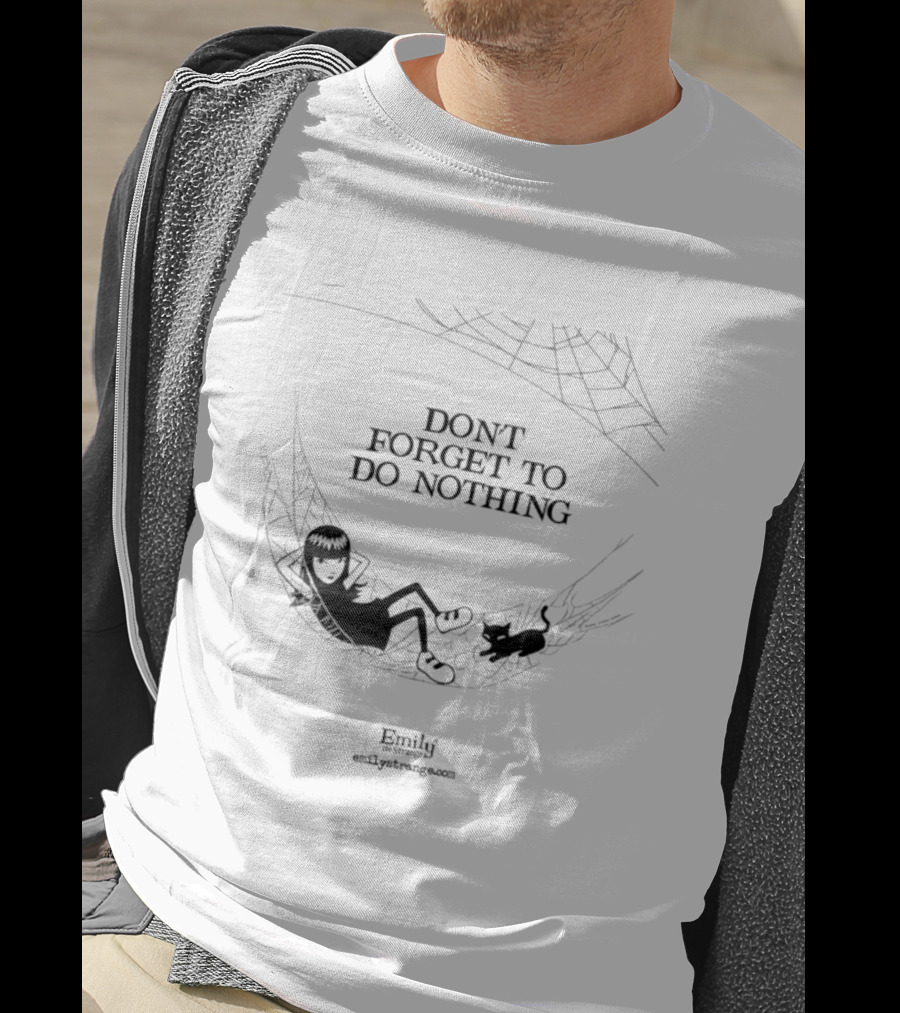 Emily The Strange Don't Forget To Do Nothing Hammock Scene With Spider And Web T-Shirt