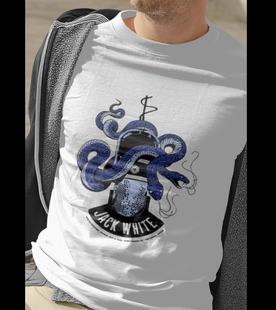 Jack White Chester New York 2026 Event Snake Wrapped Microphone T-Shirt