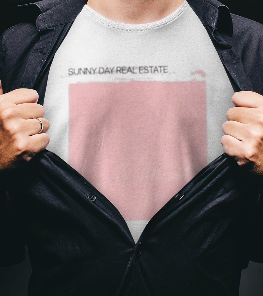 Sunny Day Real Estate LP2 Pink Album Art And Gray Watermark T-Shirt