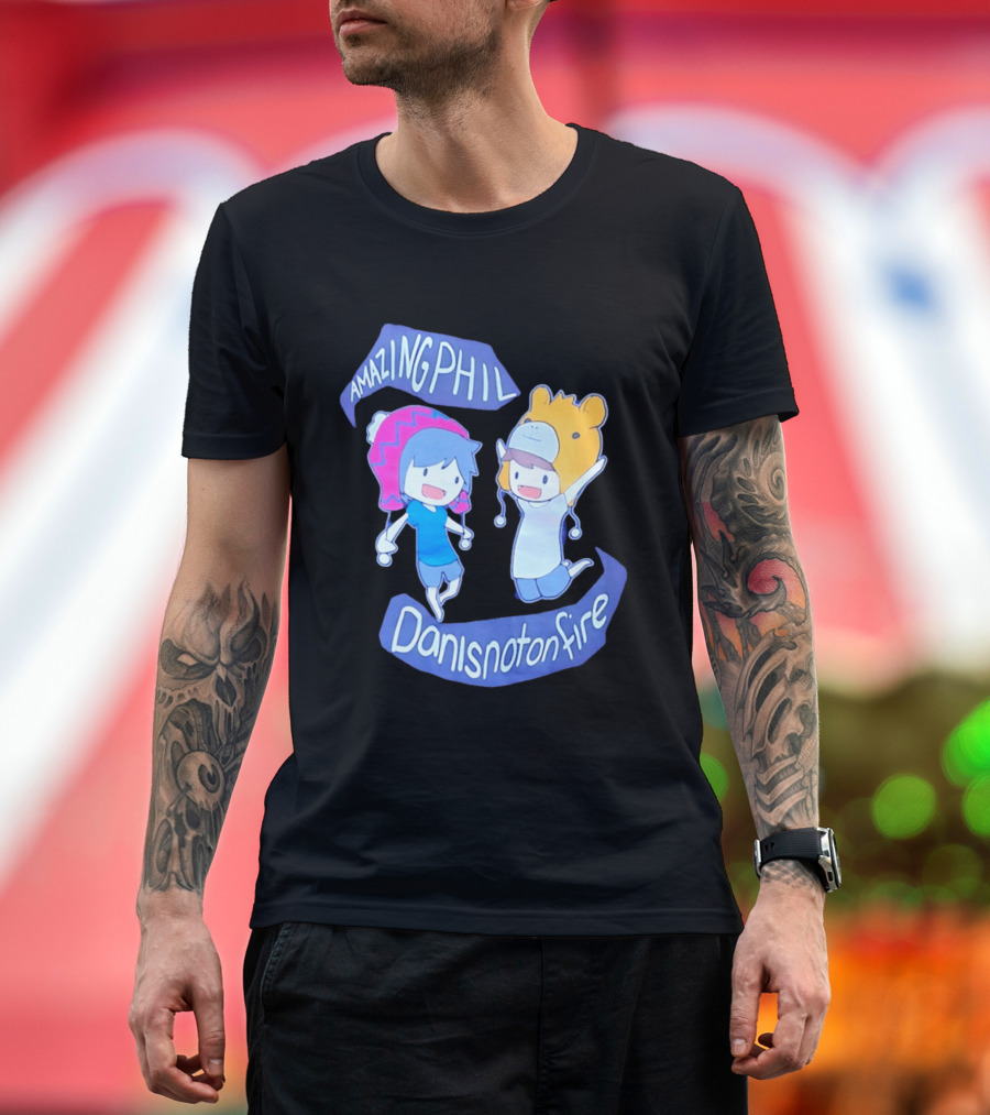 AmazingPhil Danisnotonfire Cartoon Characters In Cute Animal Hats T-Shirt