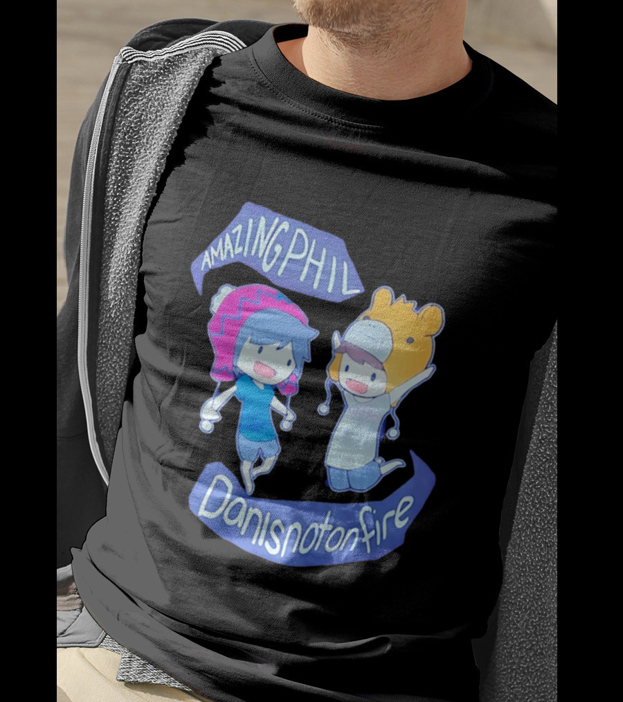 AmazingPhil Danisnotonfire Cartoon Characters In Cute Animal Hats T-Shirt