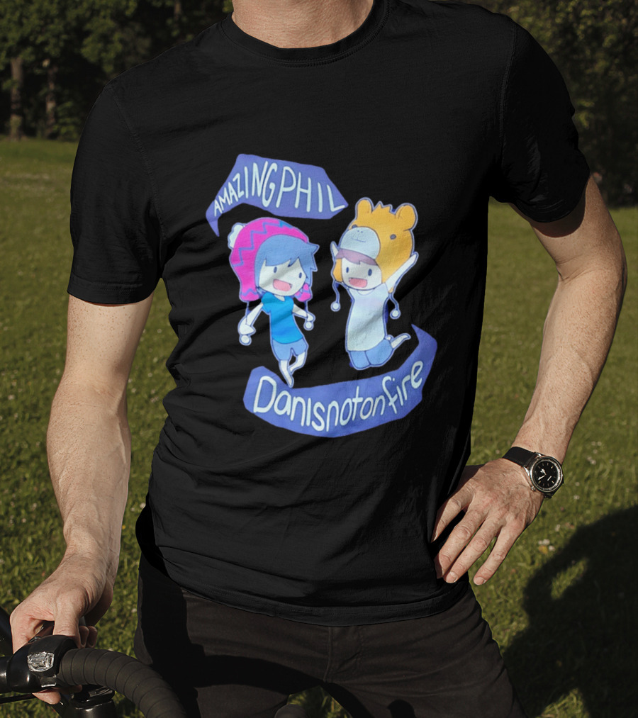 AmazingPhil Danisnotonfire Cartoon Characters In Cute Animal Hats T-Shirt