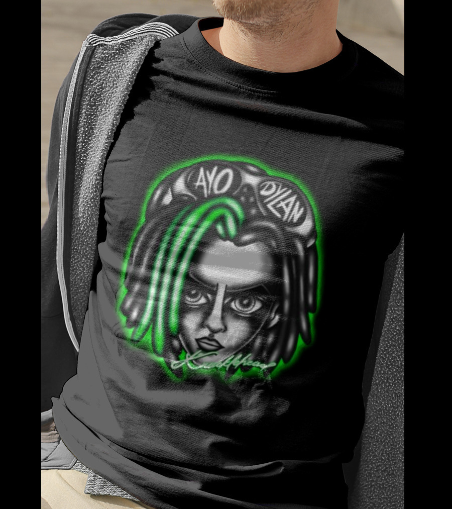 Ayo Dylan Head Ayodylan Knottyhead Green Glow T-Shirt