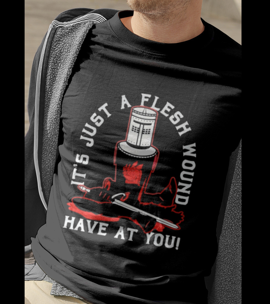 It's Just A Flesh Wound Have At You Monty Python Black Knight T-Shirt