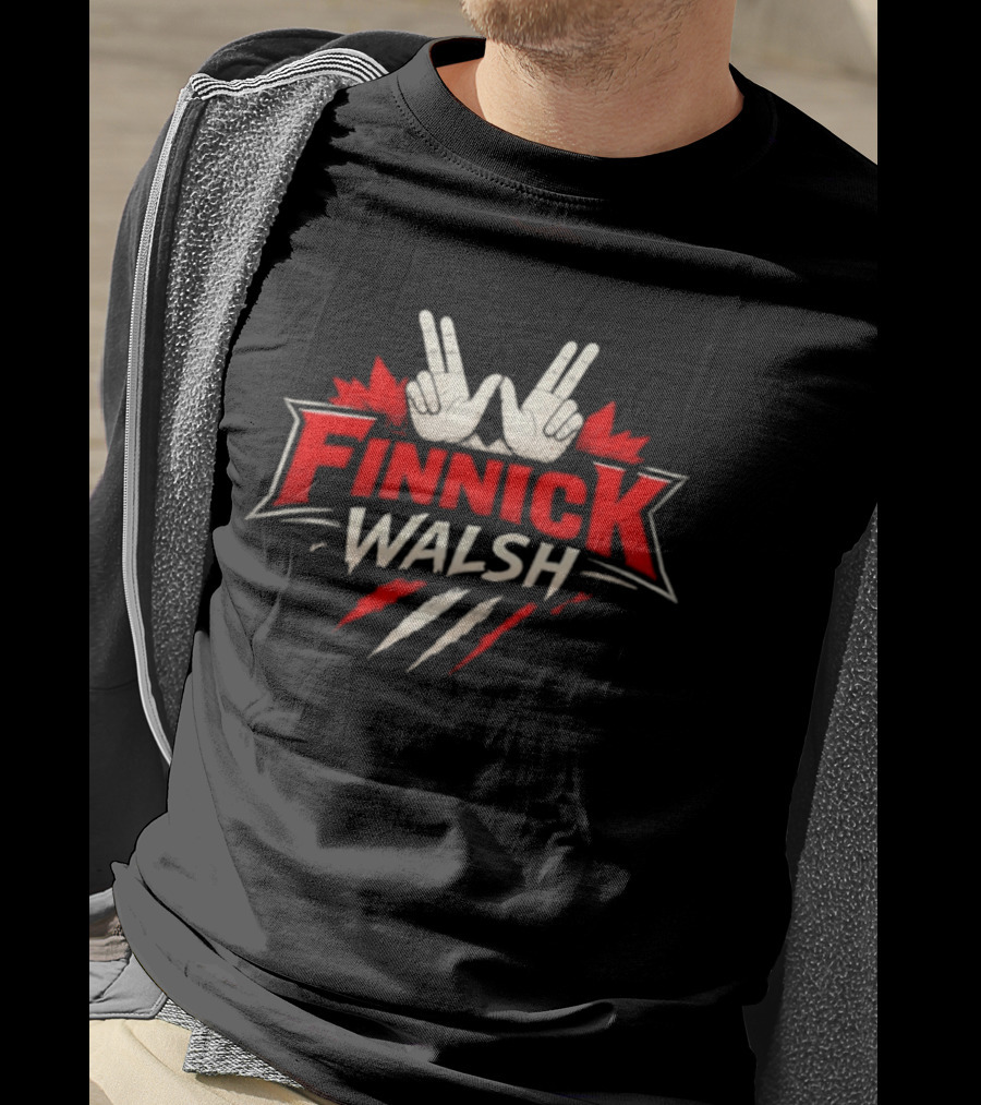 Finnick Walsh Victory Sign Claw Mark Maple Leafs T-Shirt