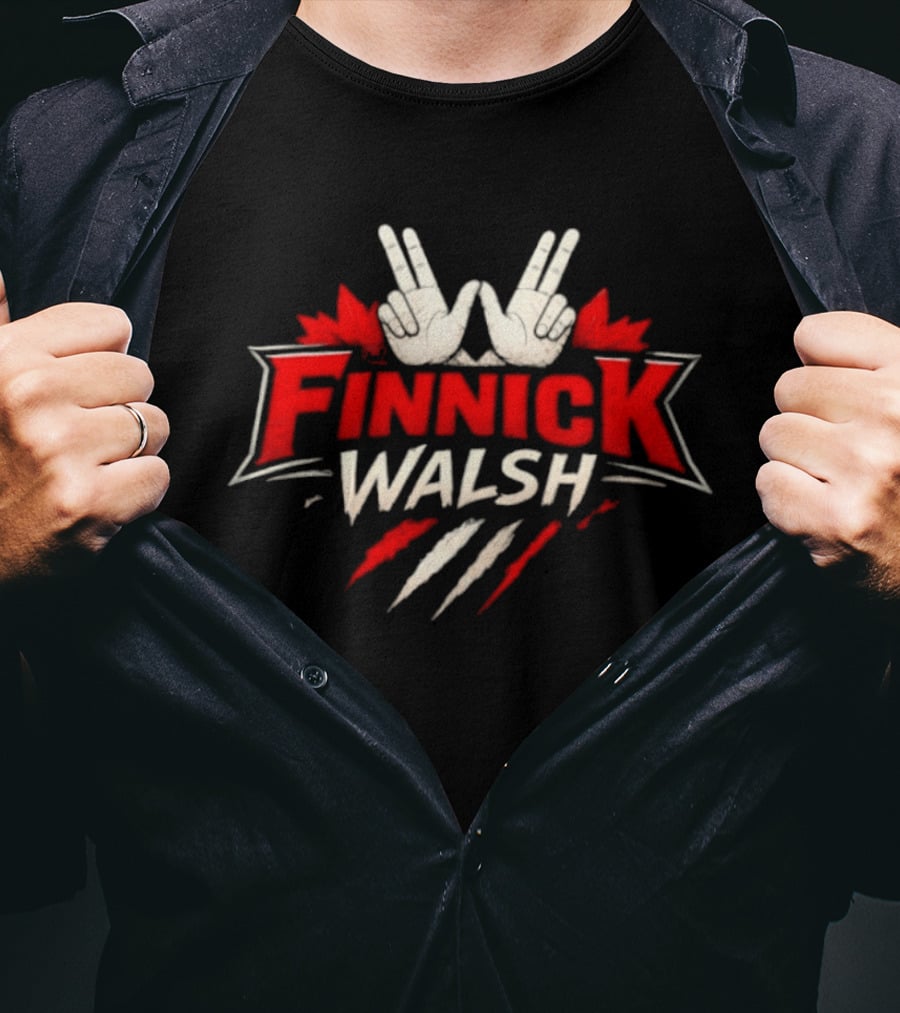 Finnick Walsh Victory Sign Claw Mark Maple Leafs T-Shirt
