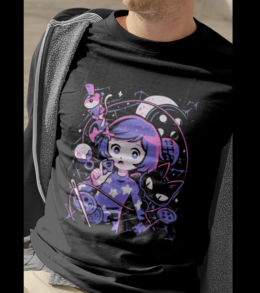 PixelEyeBat Moonlit Adventure Secret Portal Fantasy T-Shirt