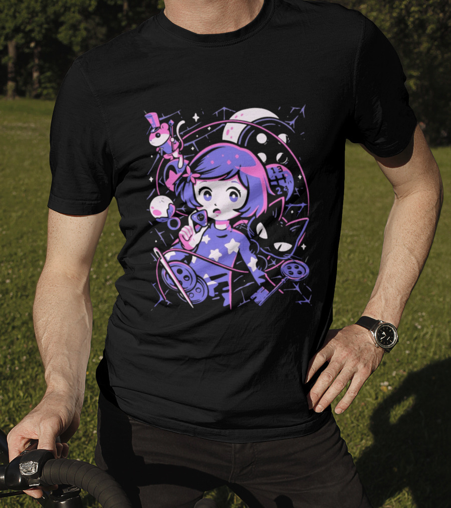 PixelEyeBat Moonlit Adventure Secret Portal Fantasy T-Shirt