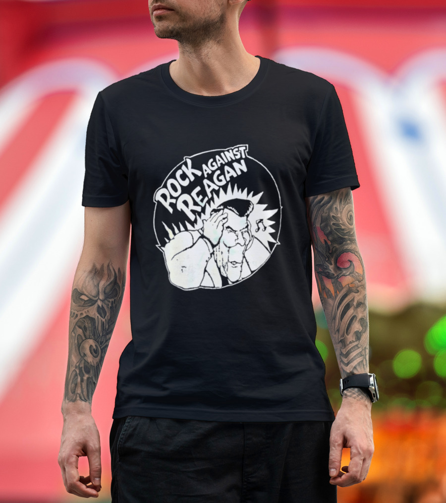 Rock Against Reagan Punk Protest 80s Political Movement T-Shirt