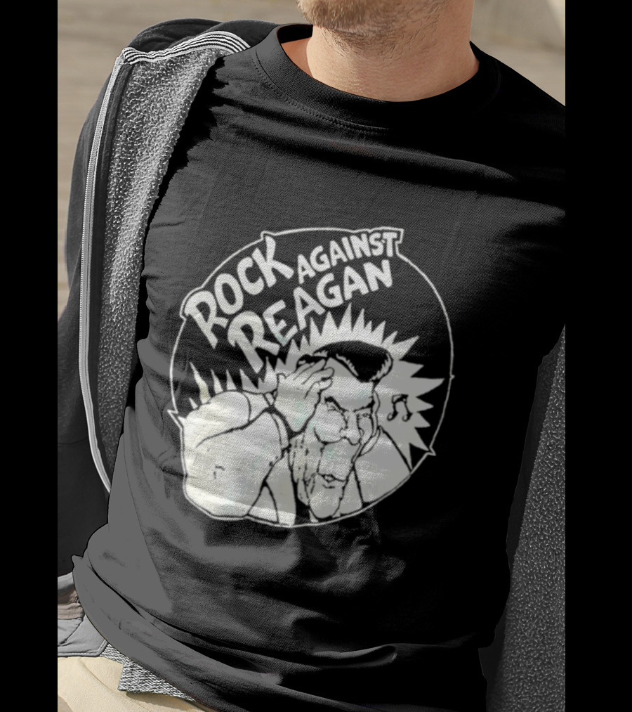Rock Against Reagan Punk Protest 80s Political Movement T-Shirt