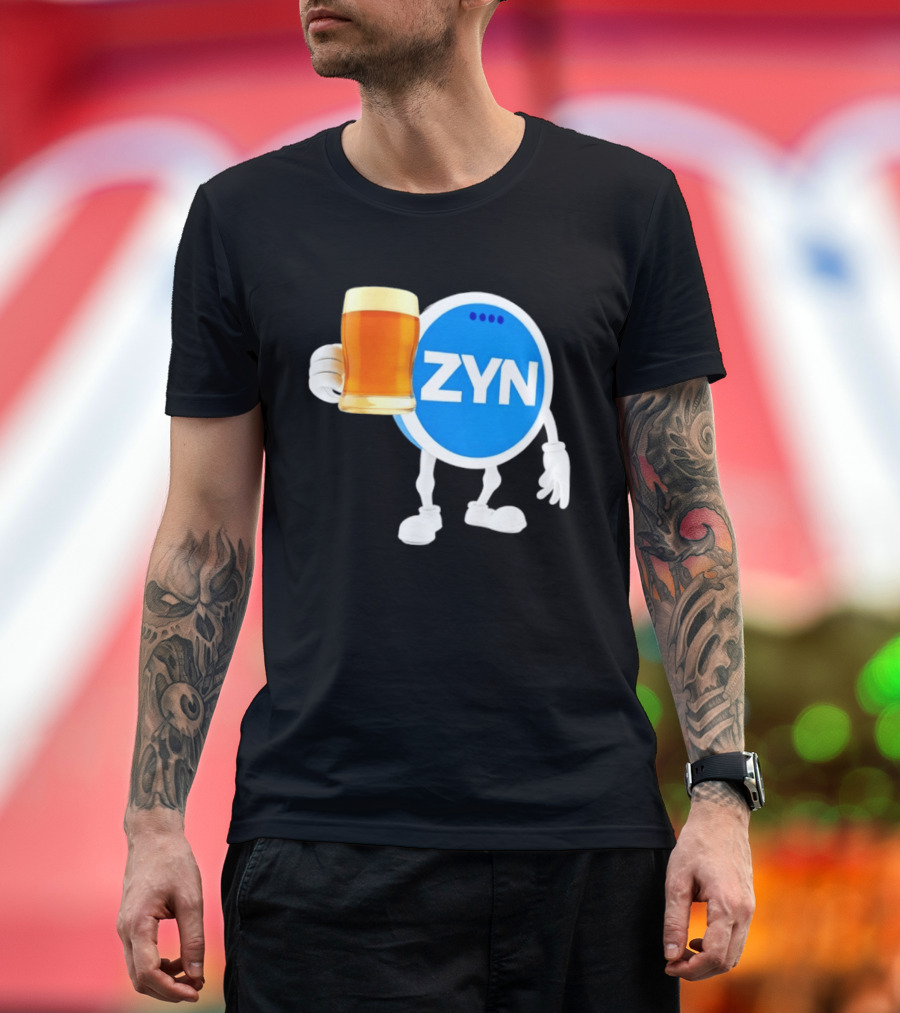 ZYN Snus Beer Character Holding T-Shirt