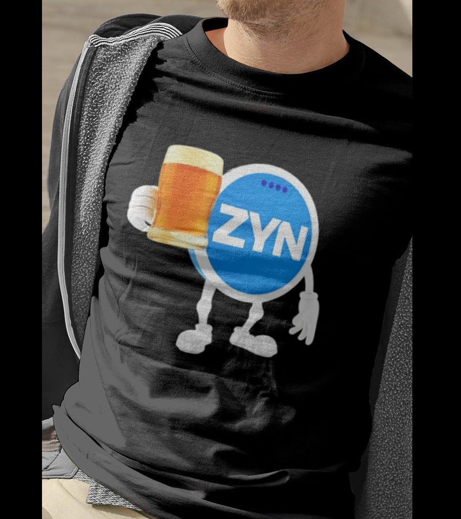 ZYN Snus Beer Character Holding T-Shirt