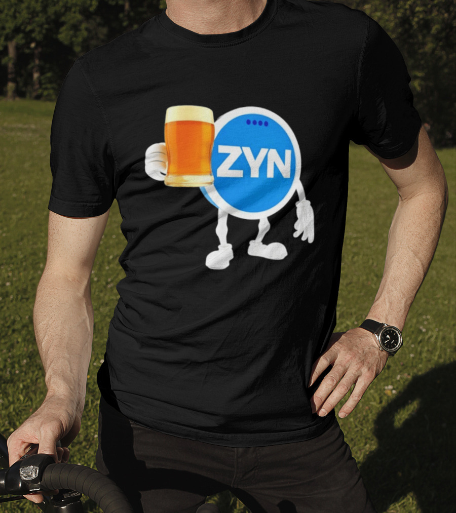 ZYN Snus Beer Character Holding T-Shirt