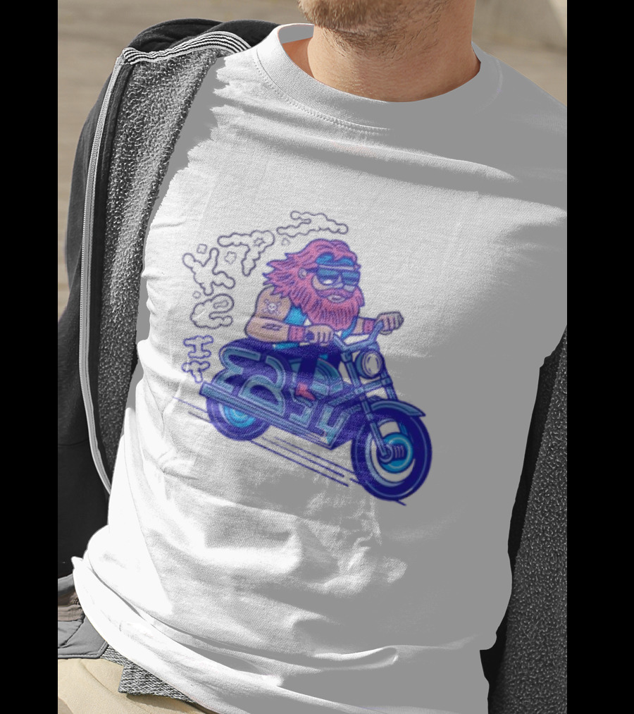 Billy Biker Cartoon Motorcycle Bearded Man T-Shirt