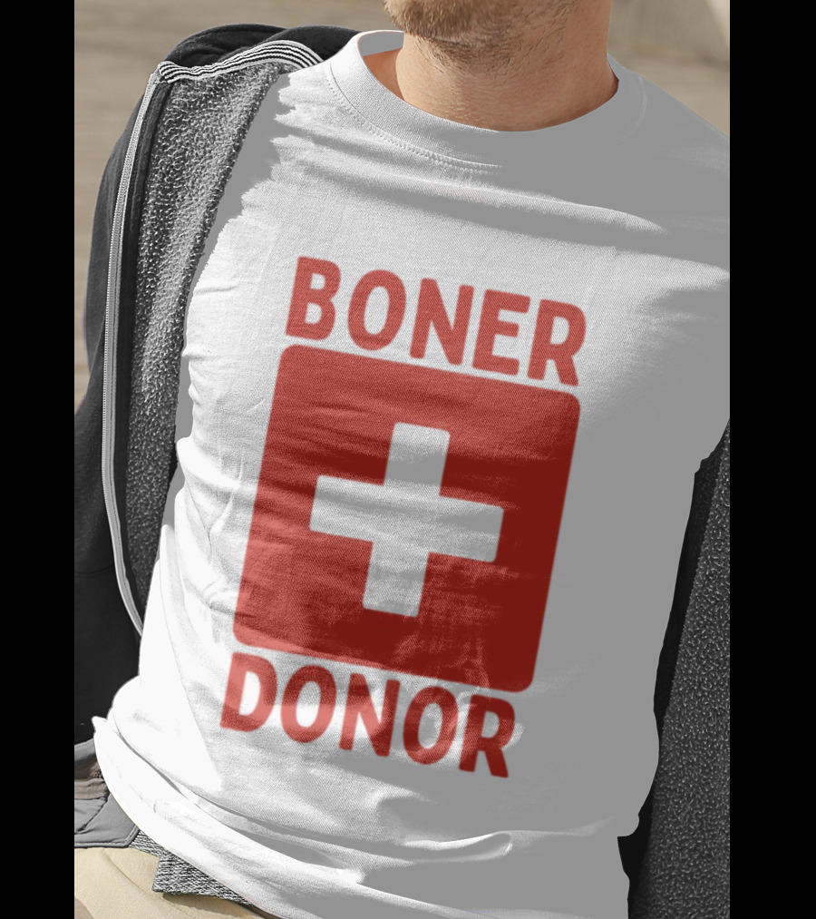 Boner Donor Sarcastic Adult Humor Red Cross T-Shirt