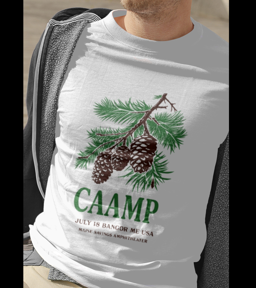 Caamp July 18 Bangor Maine USA Maine Savings Ampitheater Pinecones T-Shirt