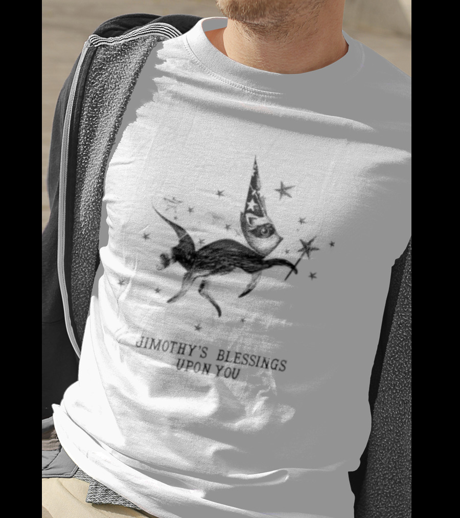 Jimothy's Blessings Upon You Wizard Raccoon Enchanting Starry Magic T-Shirt