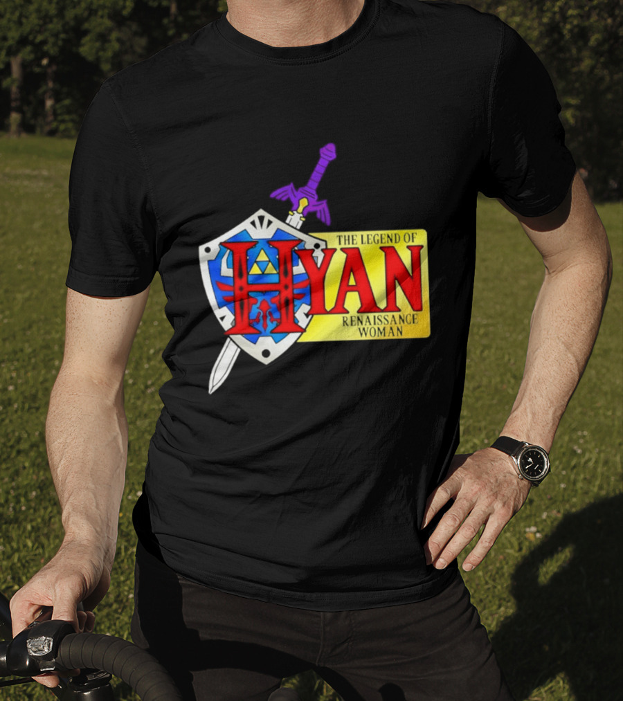Hyan Renaissance Woman Legend Triforce Shield Sword T-Shirt