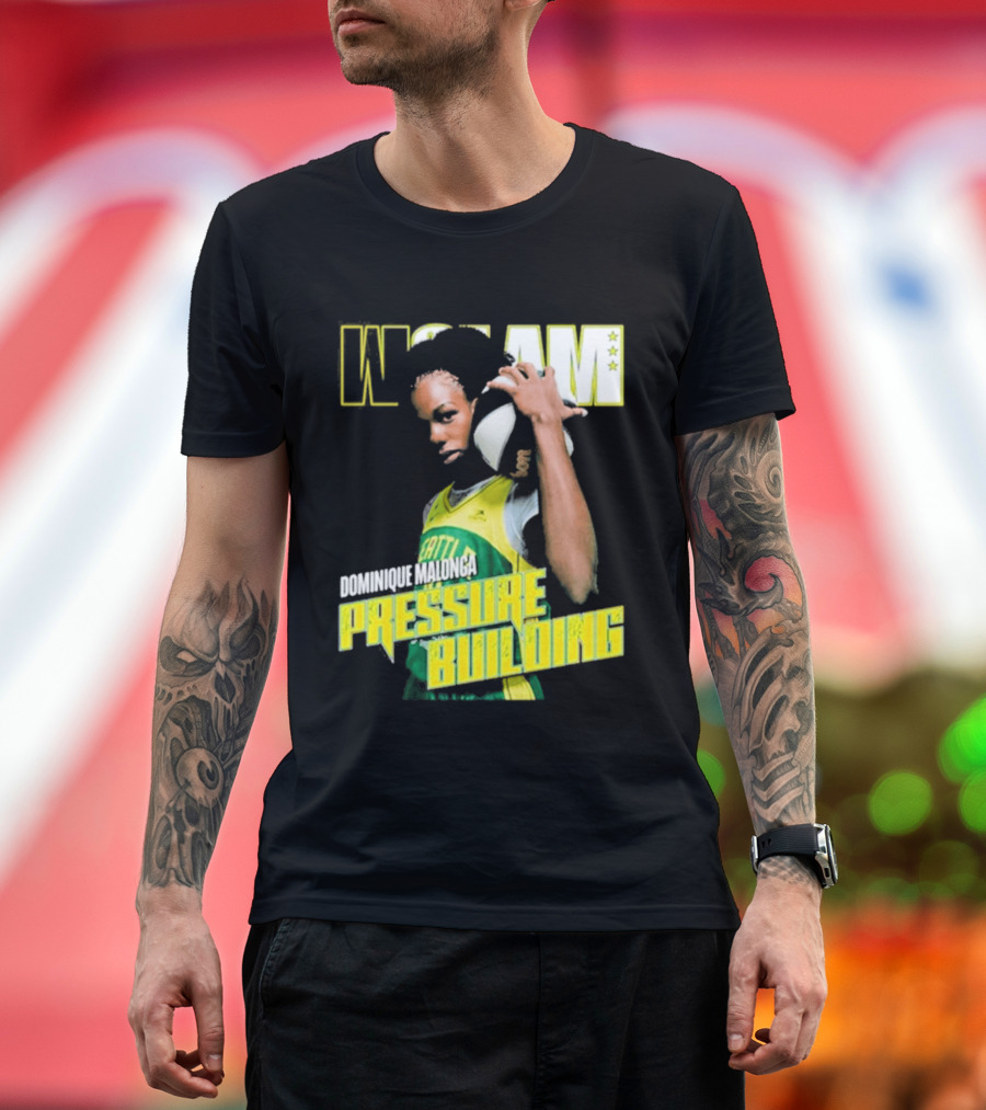 WSLAM Dominique Malonga Pressure Building Seattle Storm T-Shirt