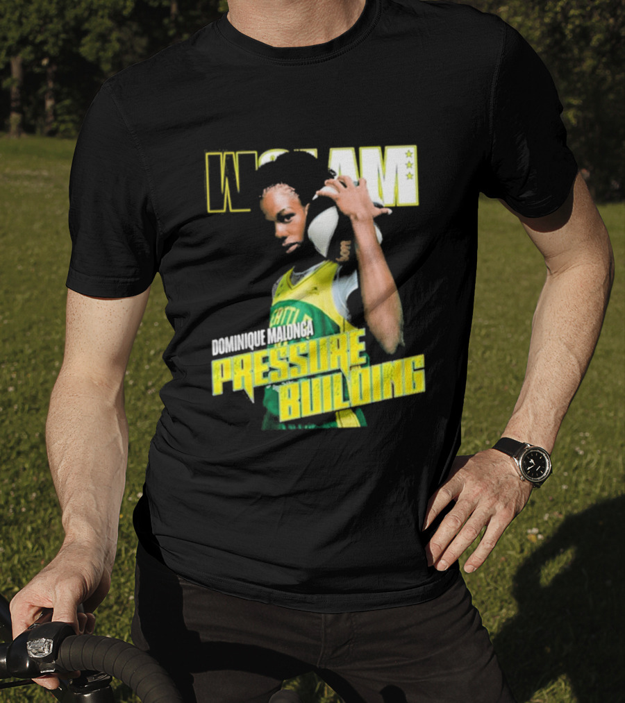 WSLAM Dominique Malonga Pressure Building Seattle Storm T-Shirt