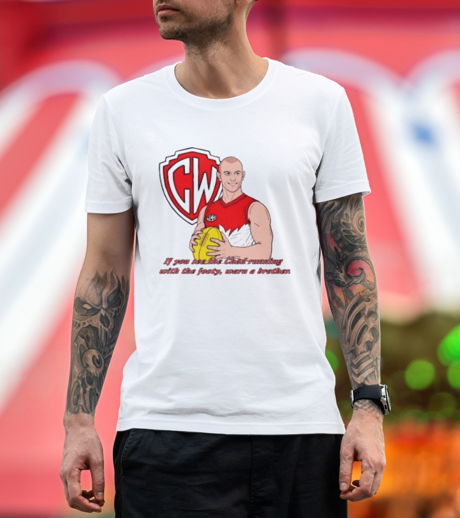 The Chad Running Footy Warn A Brother CW AFL T-Shirt
