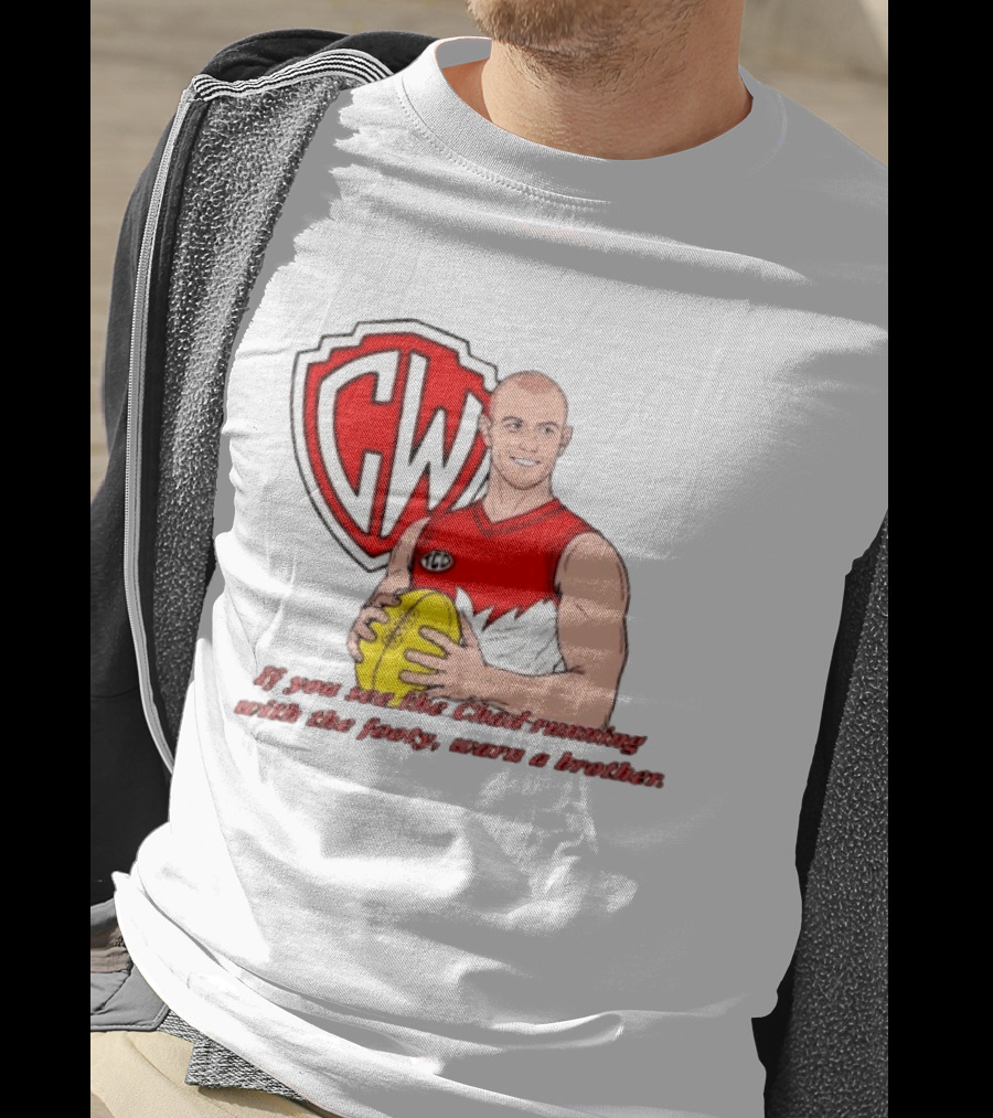 The Chad Running Footy Warn A Brother CW AFL T-Shirt