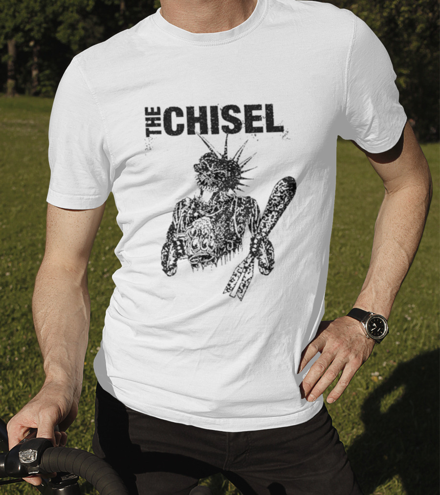 The Chisel Skeleton Statue Liberty Punk T-Shirt