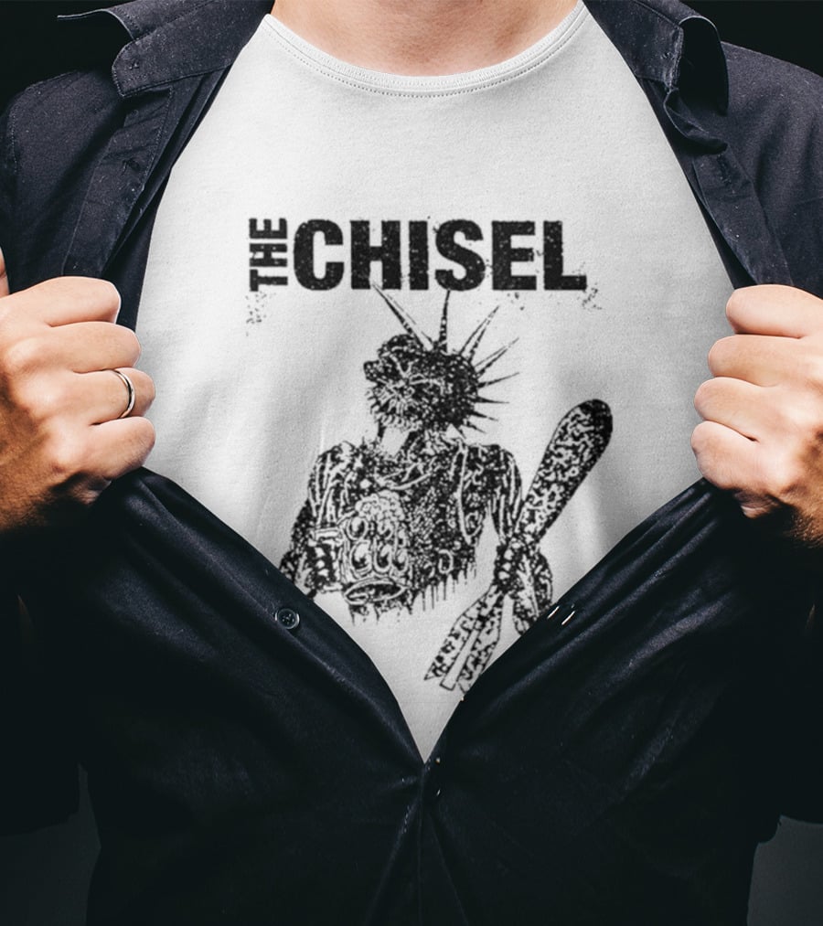 The Chisel Skeleton Statue Liberty Punk T-Shirt