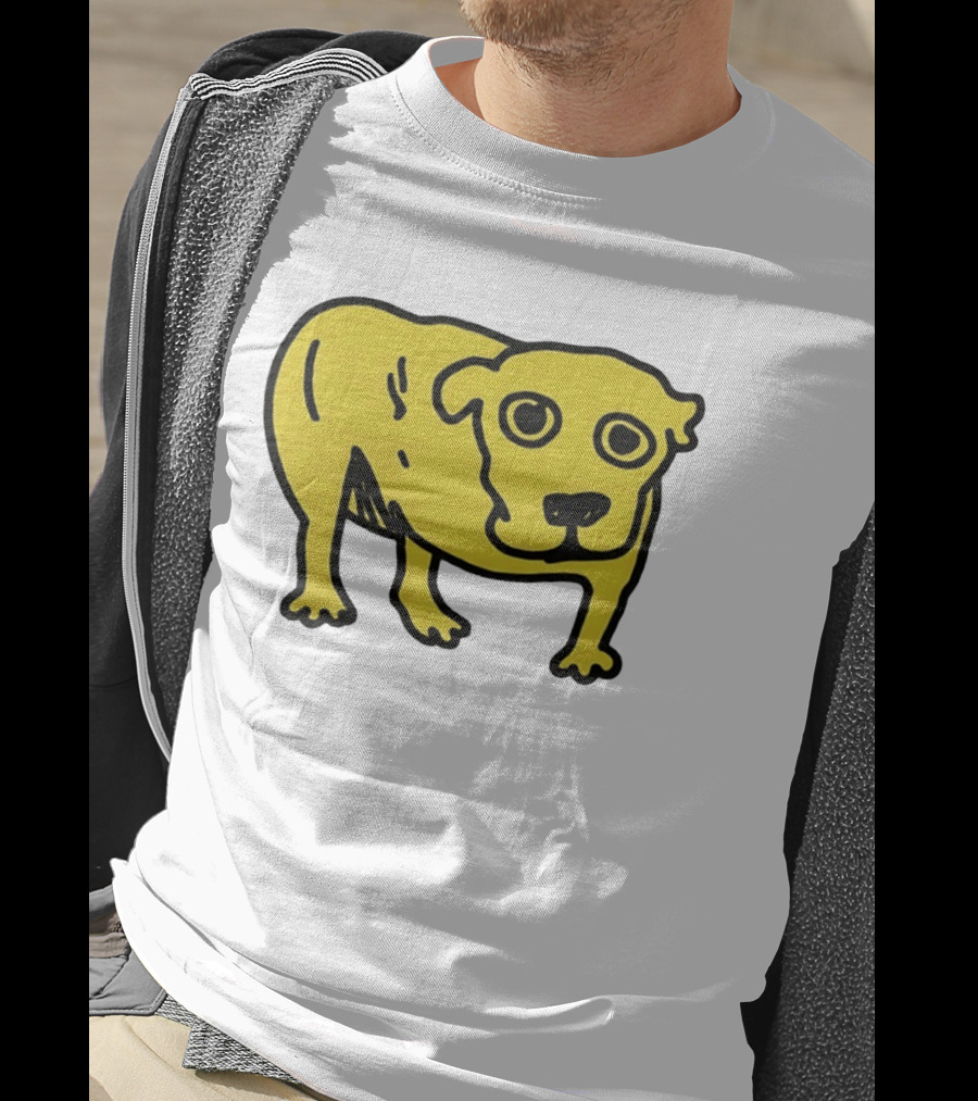 Tripod Aic Dog Drawing Yellow T-Shirt
