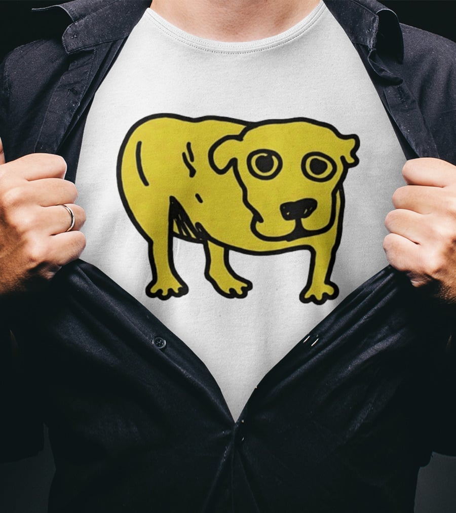 Tripod Aic Dog Drawing Yellow T-Shirt