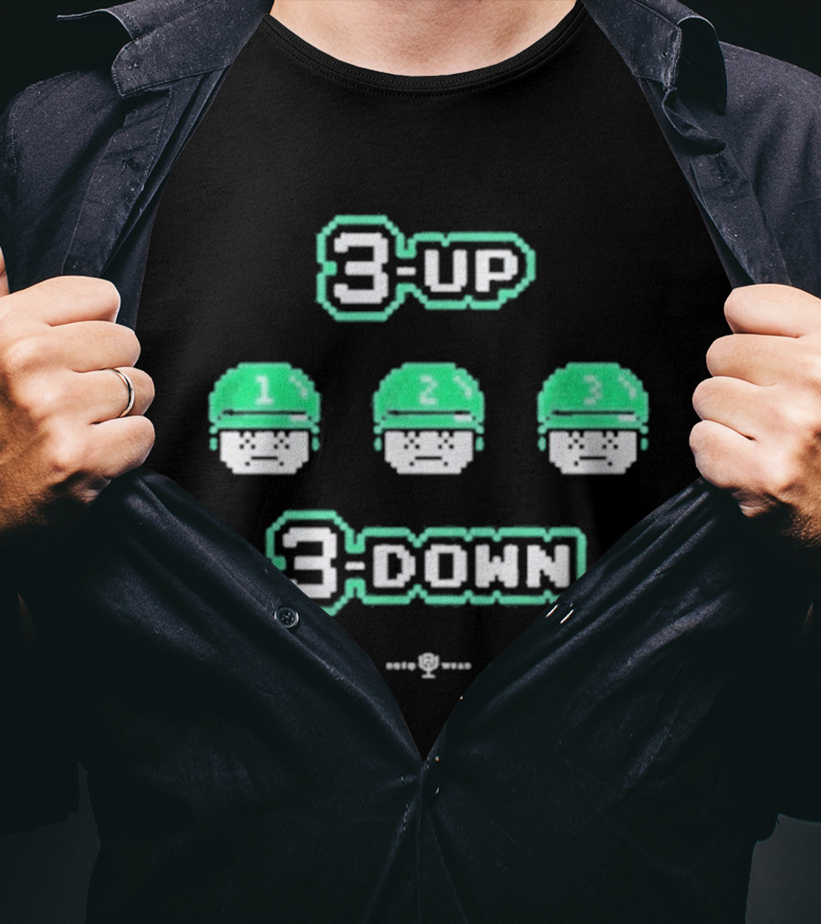 3 Up 3 Down 8 Bit Style Retro Gaming T-Shirt