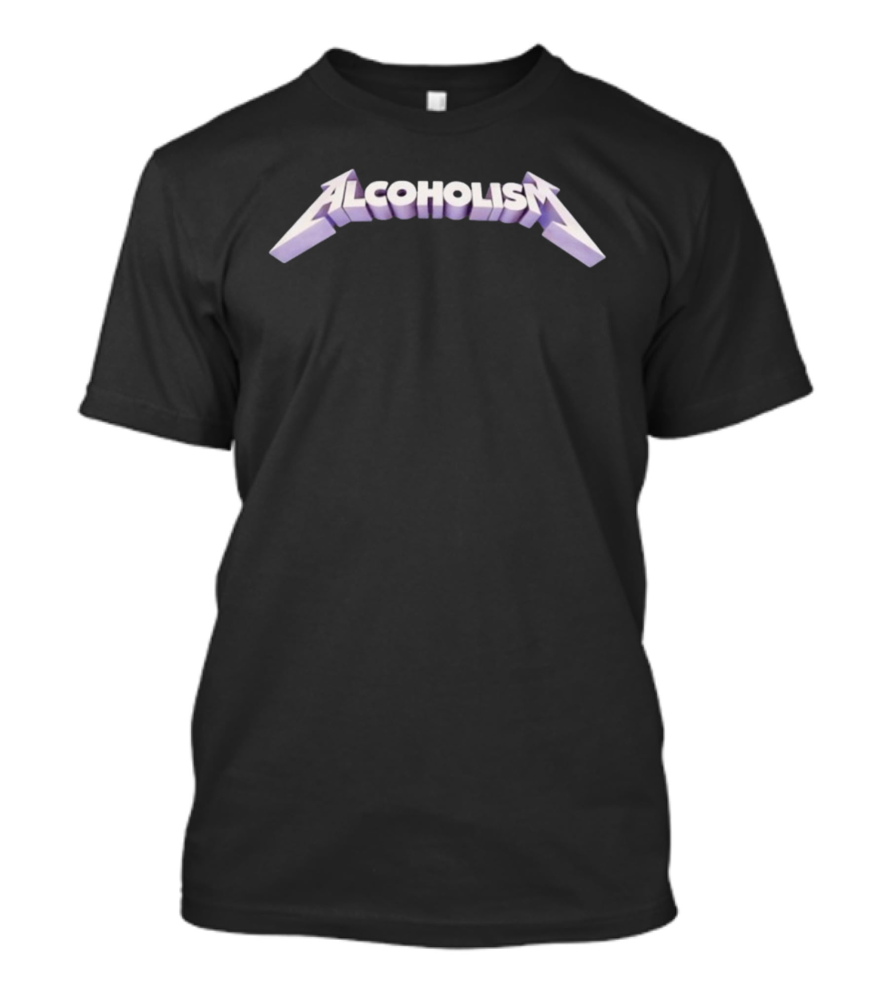 Alcoholism Metallica Style Font T-Shirt