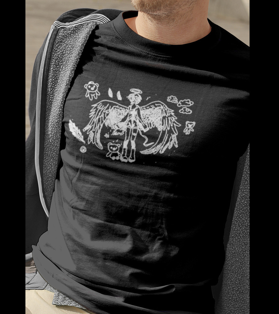 Angeltype Angel Wings And Clouds Fantasy Drawing T-Shirt