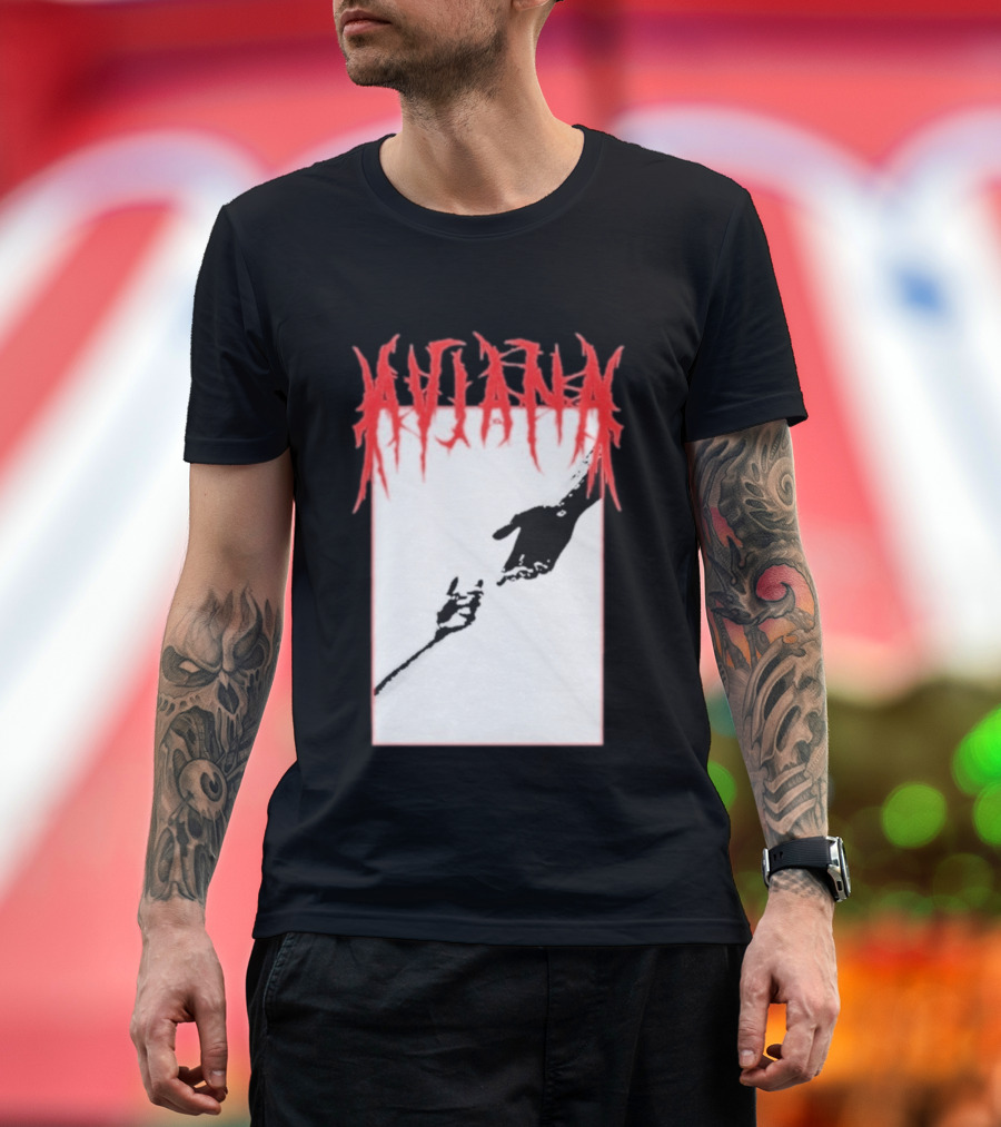Aviana Death Corporation Hands Graphic Black And Red T-Shirt