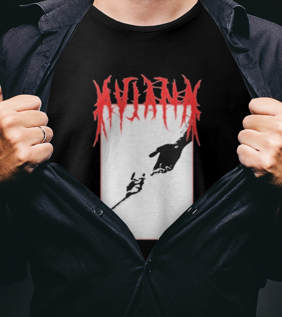 Aviana Death Corporation Hands Graphic Black And Red T-Shirt