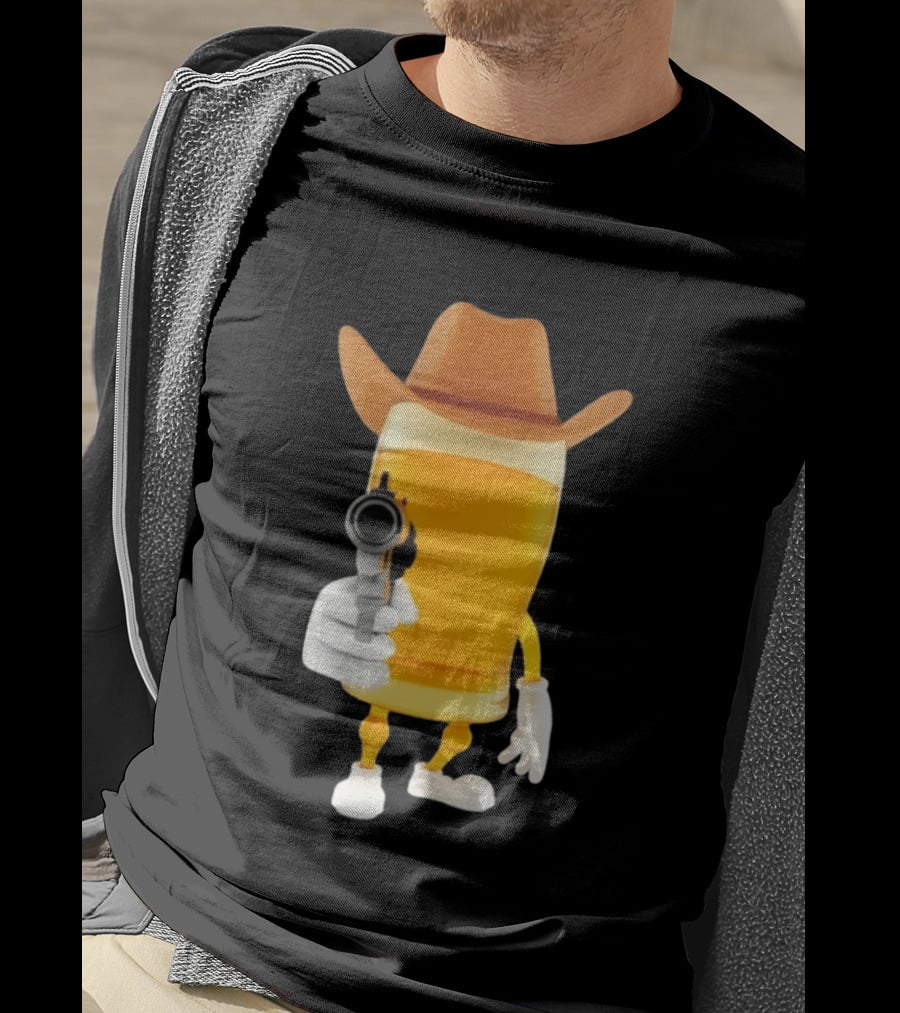 Cowboy Beer Glass With Gun Meme T-Shirt