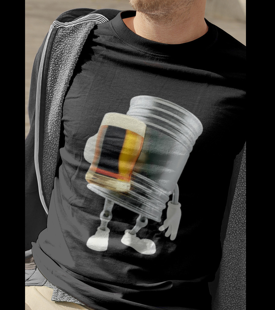 Beer Keg Holding Glass Character Meme T-Shirt