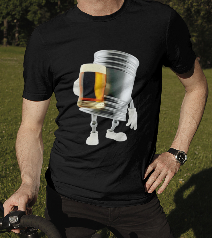 Beer Keg Holding Glass Character Meme T-Shirt
