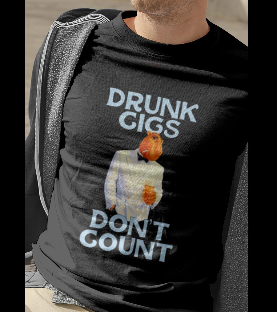 Drunk Gigs Don't Count Camel Smoking Beer In Tuxedo T-Shirt
