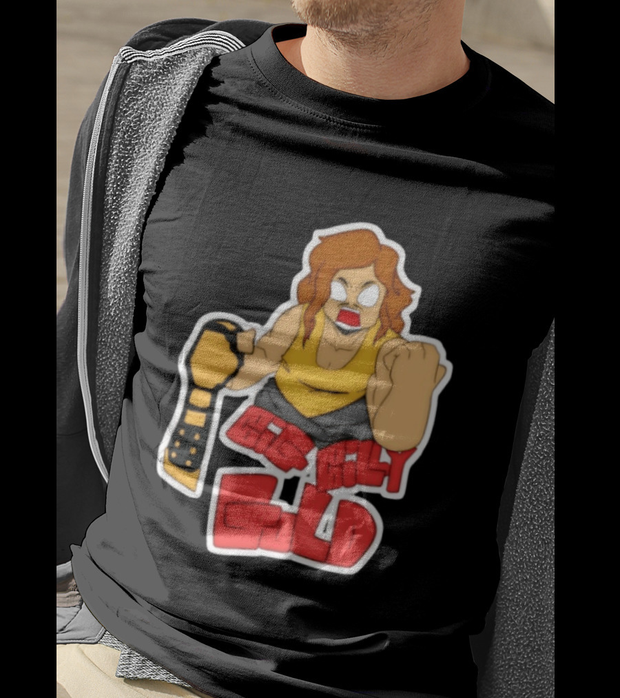 Big Billy Gold Wrestling Champion Belt Bold Cartoon T-Shirt