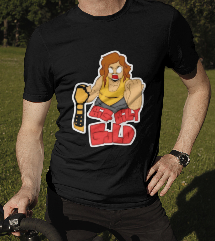Big Billy Gold Wrestling Champion Belt Bold Cartoon T-Shirt
