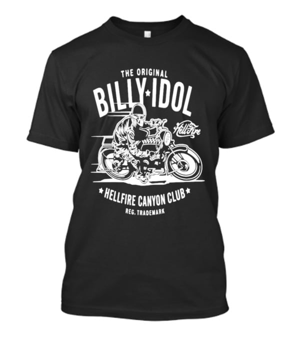 The Original Billy Idol Hellfire Canyon Club Trademark Motorbike Rider T-Shirt