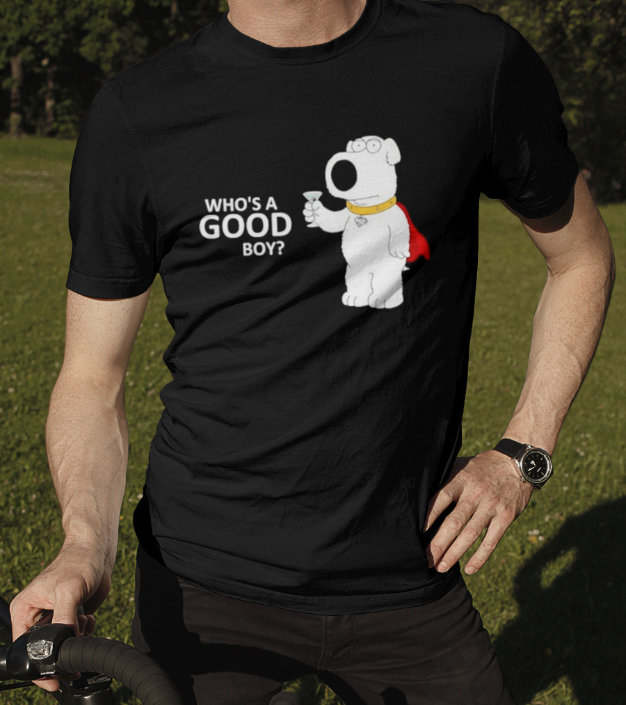 Brian Griffin Who's A Good Boy Family Guy Red Cape Martini T-Shirt