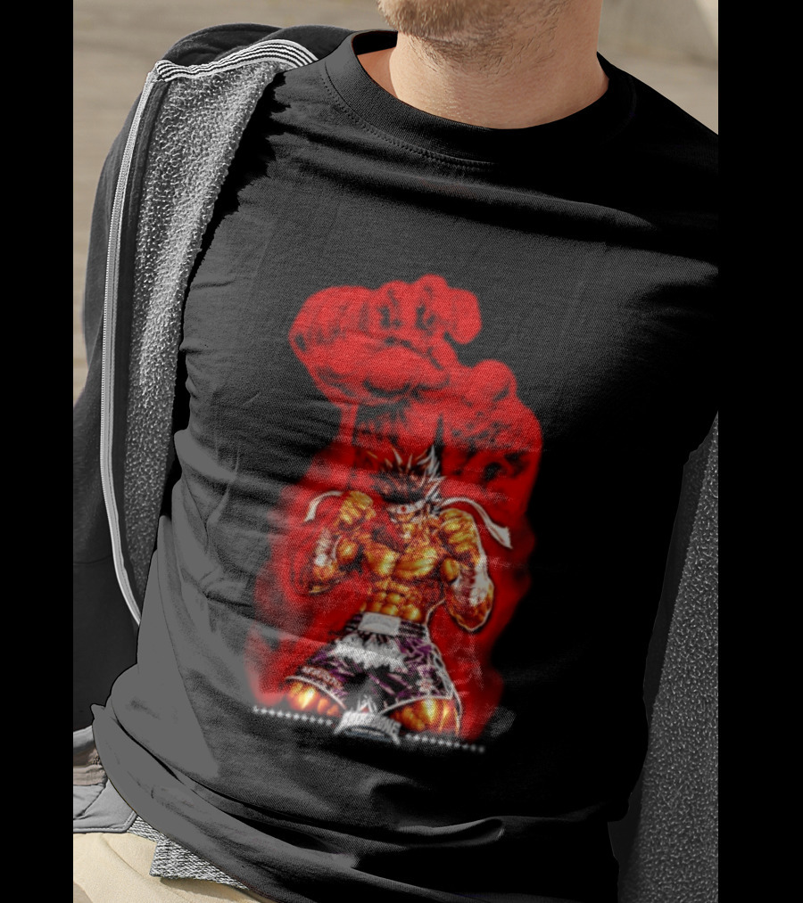 Brick And Bone Fight Club Thai Boxing Warrior With Fiery Fist T-Shirt