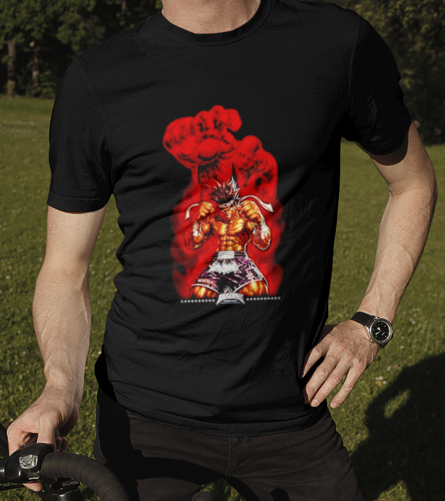 Brick And Bone Fight Club Thai Boxing Warrior With Fiery Fist T-Shirt