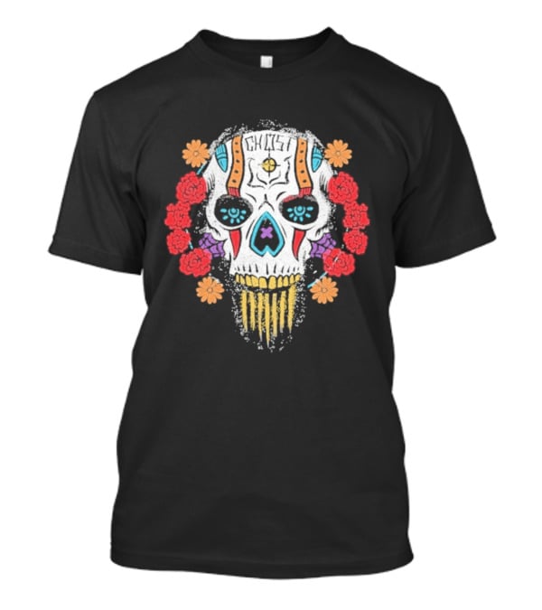 Call Of Duty Ghost Sugar Skull Floral Dia De Los Muertos T-Shirt