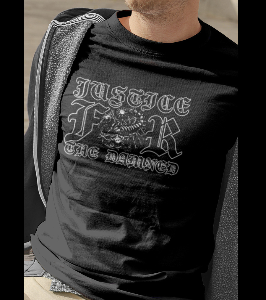 Justice For The Damned Bible To Be Broken Vintage Gothic T-Shirt