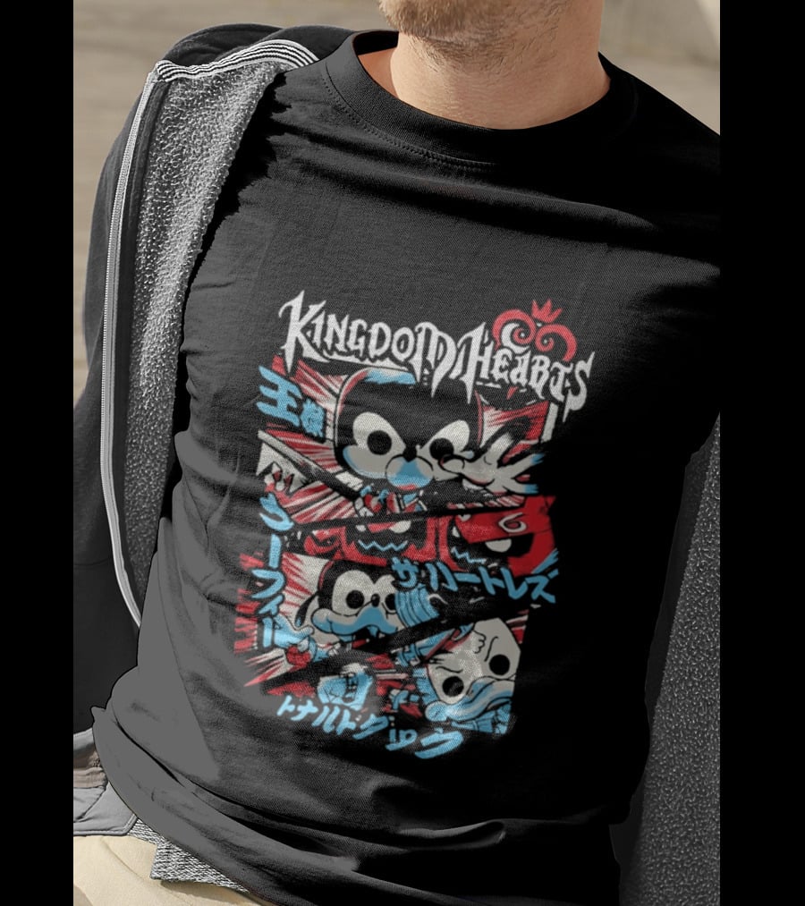 Kingdom Hearts Comic Pop Japanese Katakana Characters T-Shirt