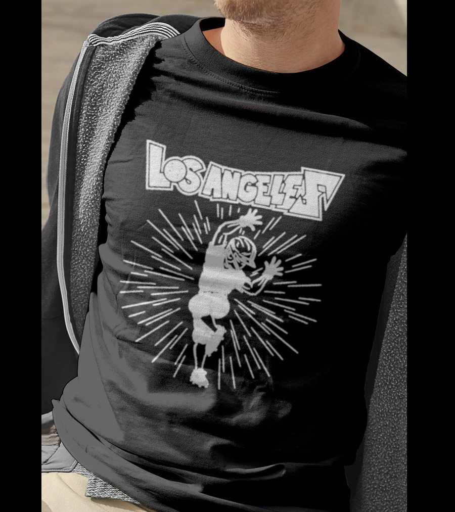 Los Angeles Dodgers Hip Lock Dynamic Baseball Character Burst T-Shirt