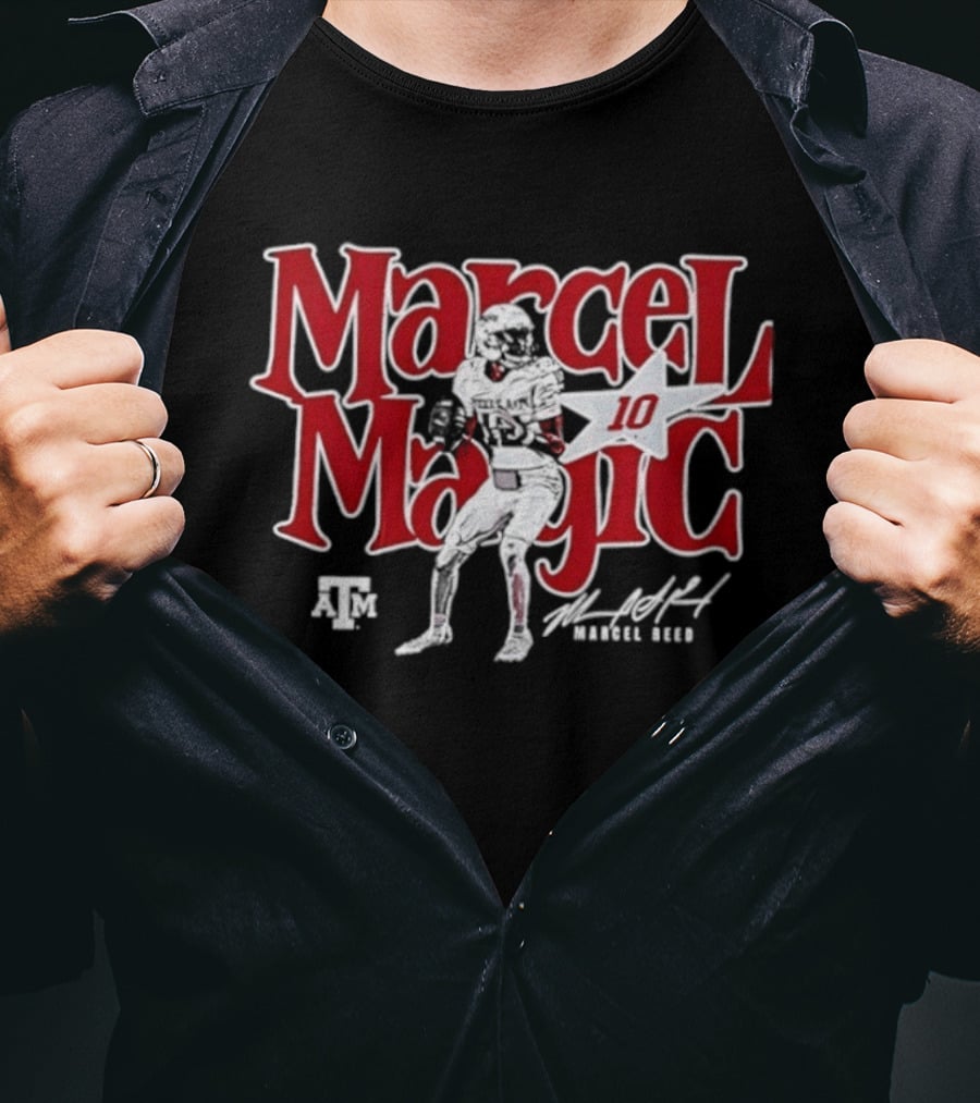 Texas A&M Aggies Marcel Reed 10 Marcel Magic Player Signature T-Shirt
